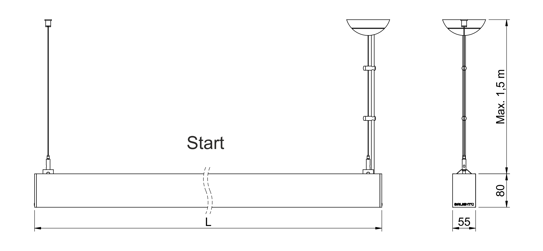 Stella Start Pendant Dimension
